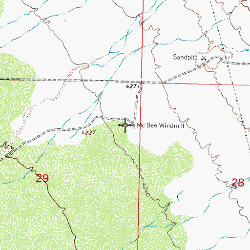 Topographic Map of McBee Windmill, NM