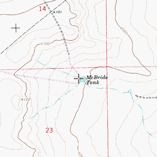 Topographic Map of McBride Tank, NM