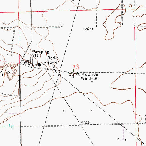 Topographic Map of McBride Windmill, NM
