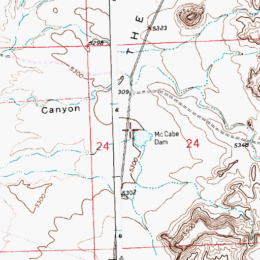 Topographic Map of McCabe Dam, NM