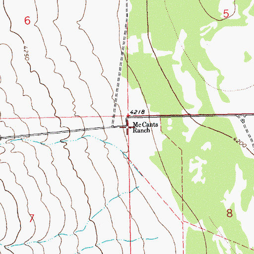 Topographic Map of McCants Ranch, NM