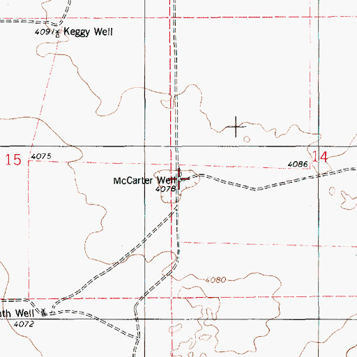 Topographic Map of McCarter Well, NM
