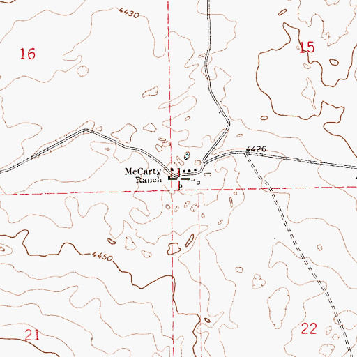 Topographic Map of McCarty Ranch, NM