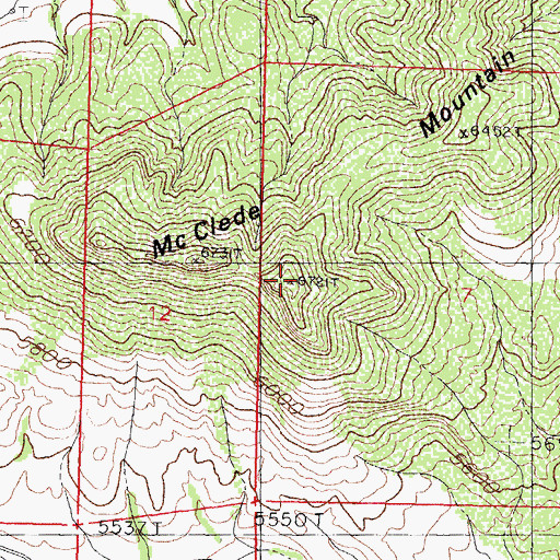 Topographic Map of McClede Mountain, NM