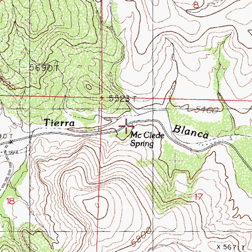 Topographic Map of McClede Spring, NM