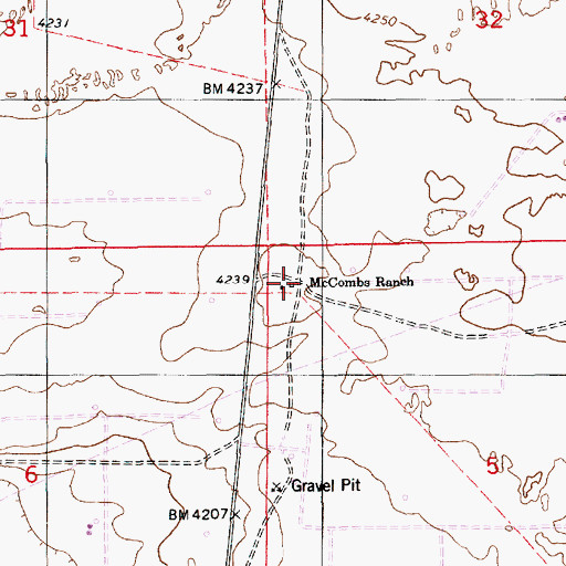 Topographic Map of McCombs Ranch, NM
