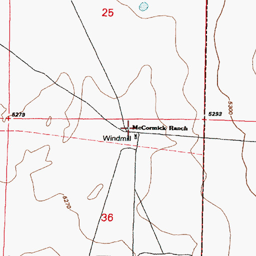 Topographic Map of McCormick Ranch, NM