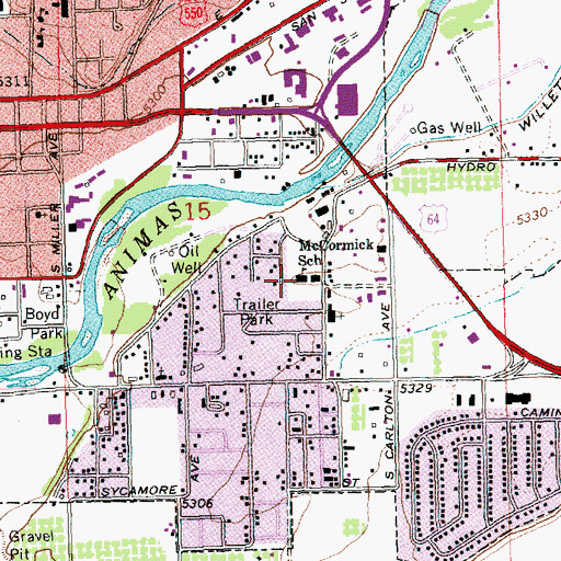 Topographic Map of McCormick School, NM