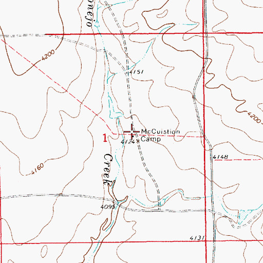 Topographic Map of McCuistion Camp, NM