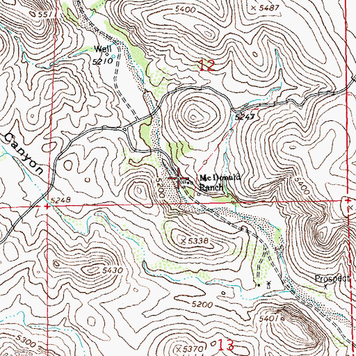 Topographic Map of McDaniel Ranch, NM