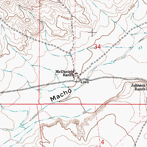 Topographic Map of McDaniels Ranch, NM