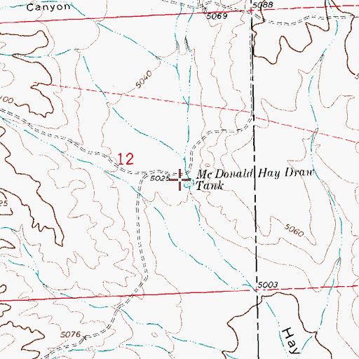 Topographic Map of McDonald Hay Draw Tank, NM