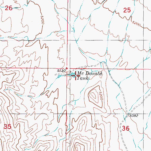 Topographic Map of McDonald Tank, NM