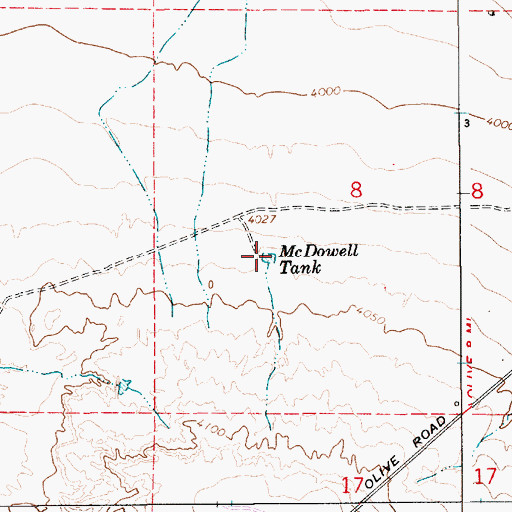 Topographic Map of McDowell Tank, NM