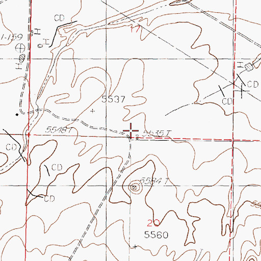 Topographic Map of McGaughys Windmill, NM