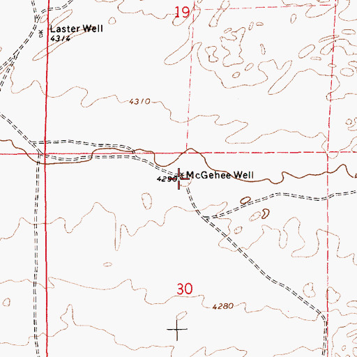 Topographic Map of McGehee Well, NM