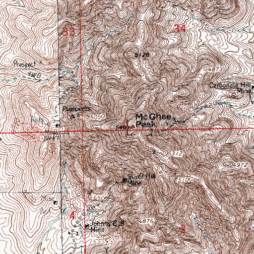 Topographic Map of McGhee Peak, NM