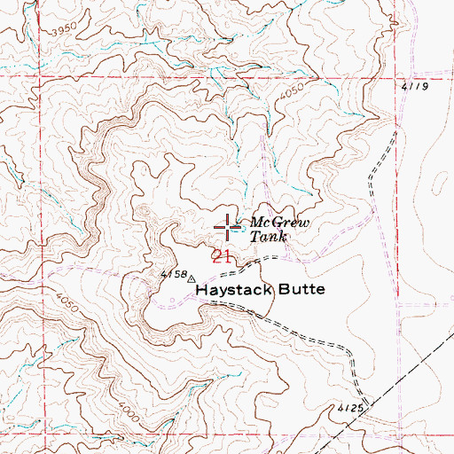 Topographic Map of McGrew Tank, NM