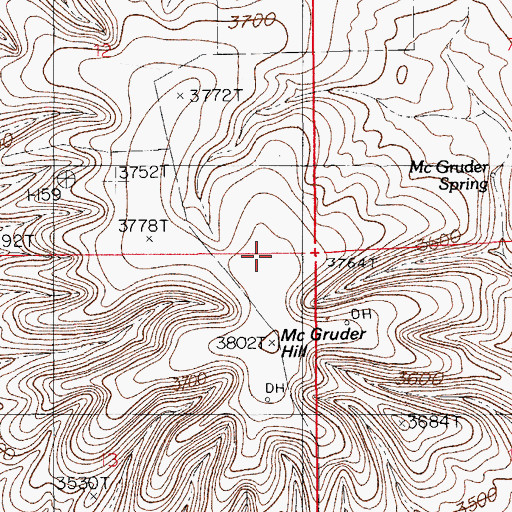 Topographic Map of McGruder Hill, NM