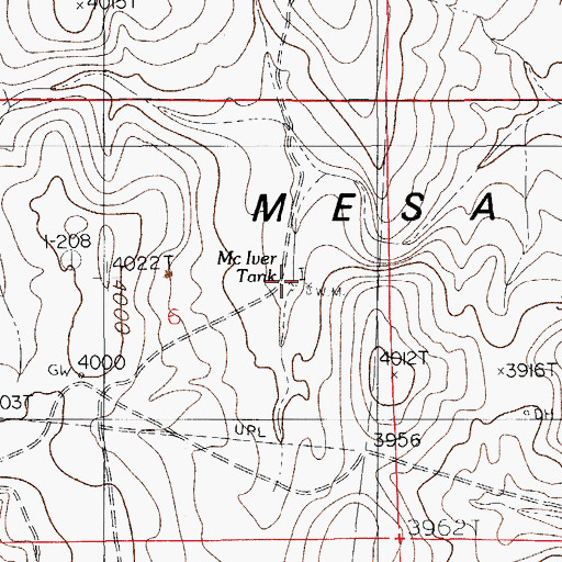 Topographic Map of McIver Tank, NM