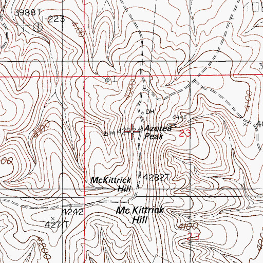 Topographic Map of McKittrick Hill, NM