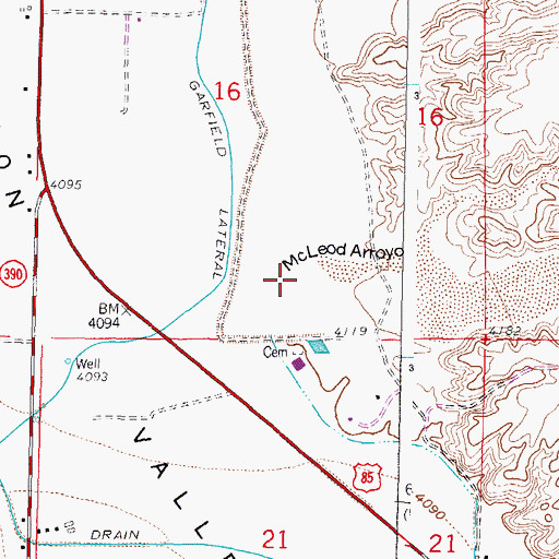 Topographic Map of McLeod Arroyo, NM