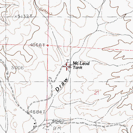 Topographic Map of McLeod Tank, NM
