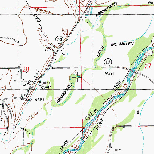 Topographic Map of McMillen Ditch, NM
