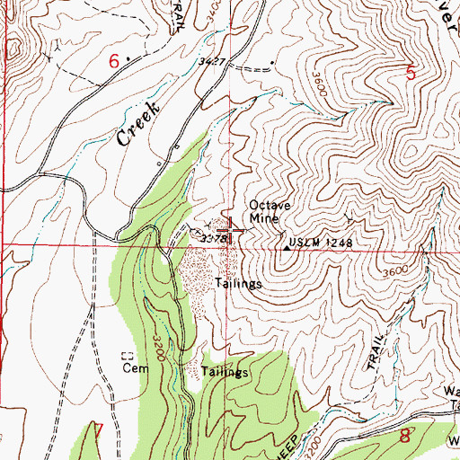 Topographic Map of Octave Mine, AZ