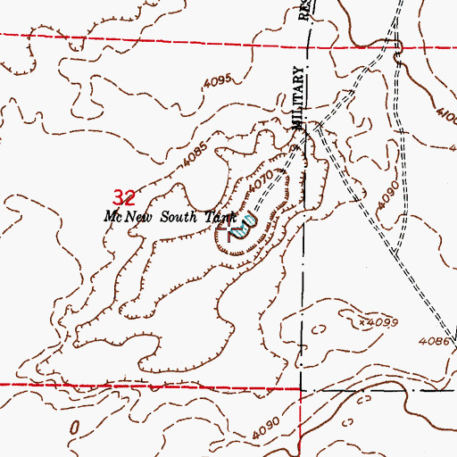 Topographic Map of McNew South Tank, NM