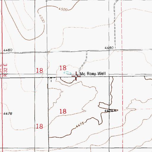 Topographic Map of McRoey Well, NM