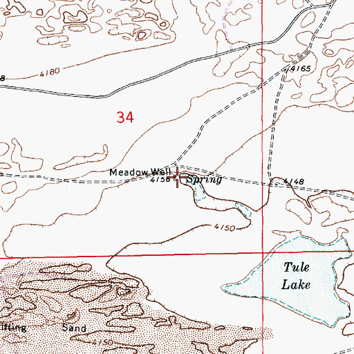 Topographic Map of Meadow Well, NM