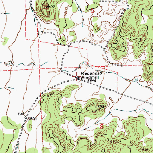 Topographic Map of Medanoso Windmill, NM
