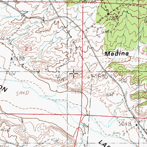 Topographic Map of Medina Canyon, NM