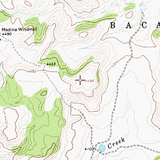Topographic Map of Medina Mesa, NM