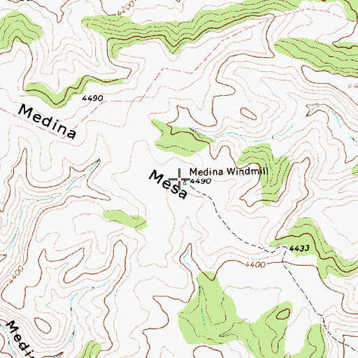 Topographic Map of Medina Windmill, NM