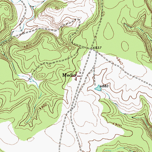 Topographic Map of Medio, NM