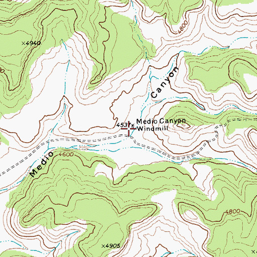 Topographic Map of Medio Canyon Windmill, NM