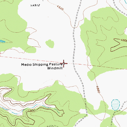Topographic Map of Medio Shipping Pasture Windmill, NM