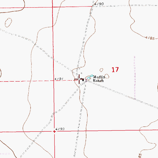 Topographic Map of Medlin Ranch, NM