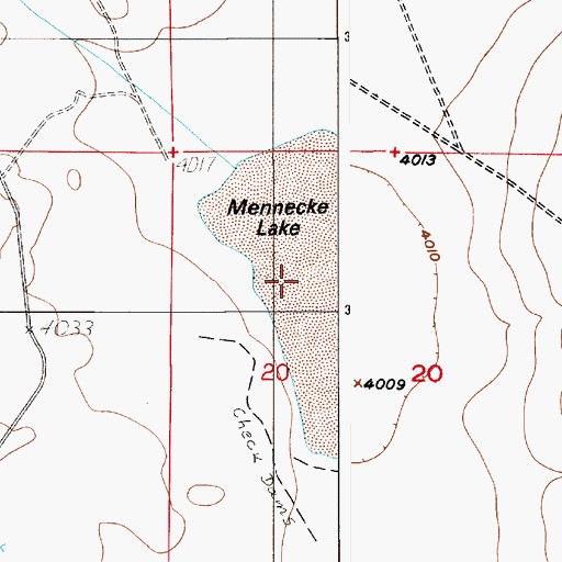 Topographic Map of Mennecke Lake, NM