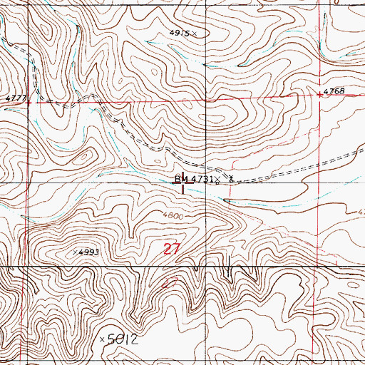 Topographic Map of Merton Ranch, NM