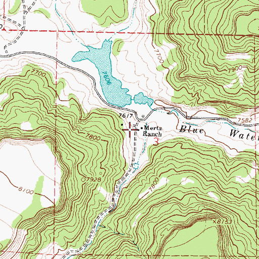 Topographic Map of Mertz Ranch, NM