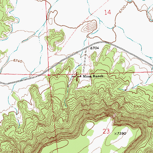 Topographic Map of Mesa Ranch, NM