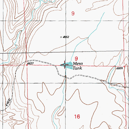 Topographic Map of Mesa Tank, NM