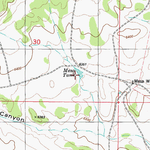 Topographic Map of Mesa Tank, NM
