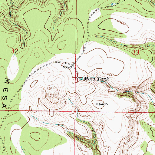 Topographic Map of Mesa Tank, NM