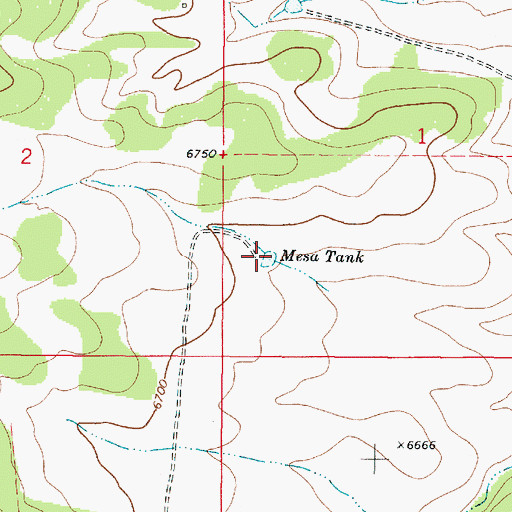 Topographic Map of Mesa Tank, NM
