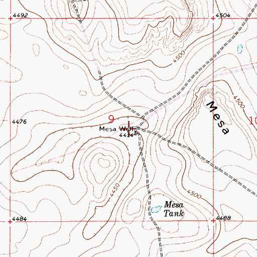 Topographic Map of Mesa Well, NM