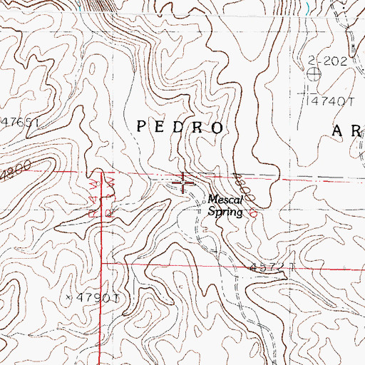 Topographic Map of Mescal Spring, NM
